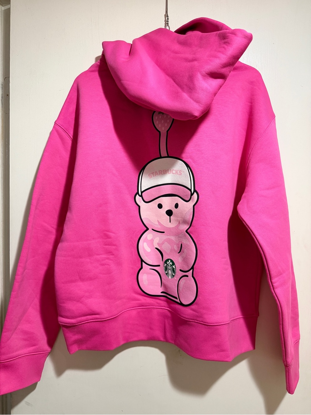 Starbucks Pink Bear Hoodie - Women’s Medium BNWT
